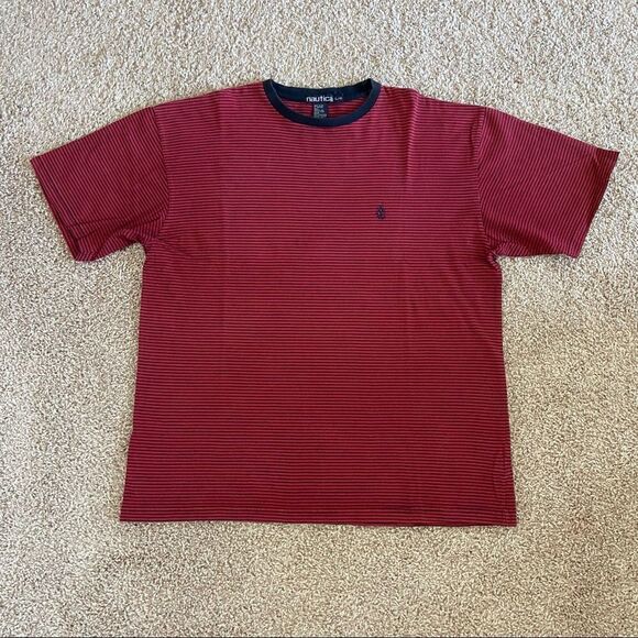 Nautica Red Striped T-Shirt - Picture 1 of 4